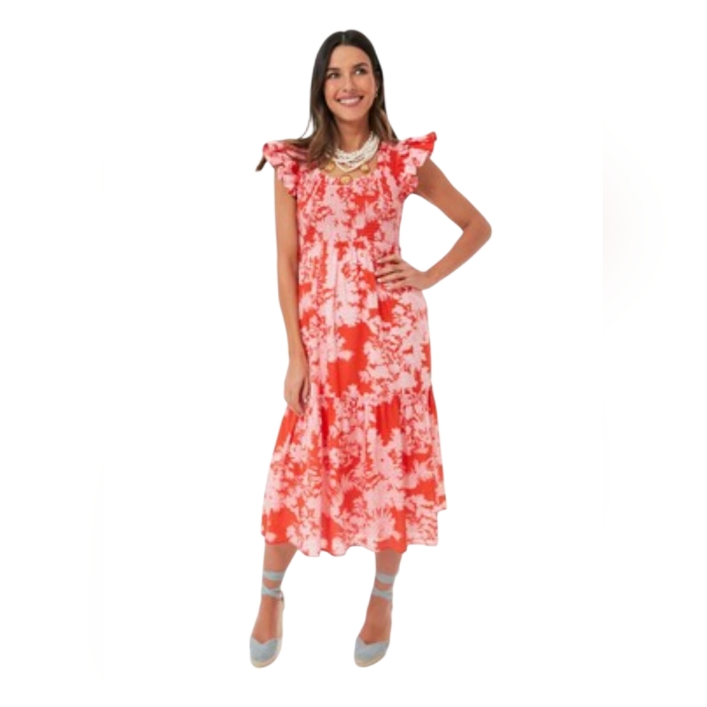 Tuckernuck Scarlet Toile Mallie Sun Dress Hyacinth Tiered